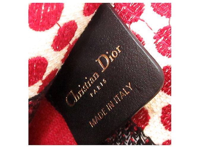 Dior Red DiorAmour Mini Book Tote aus bestickter Canvas mit Punkten Rot - Ansicht 6