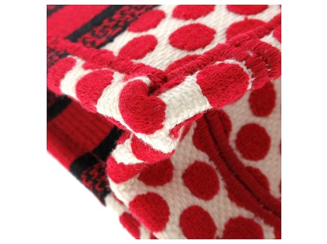 Dior Red DiorAmour Mini Book Tote aus bestickter Canvas mit Punkten Rot - Ansicht 7
