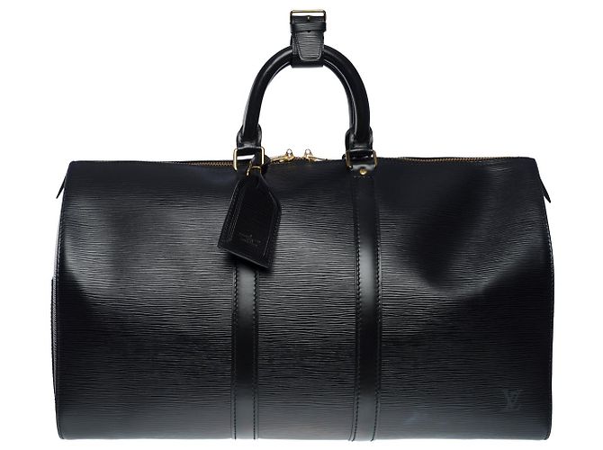 Louis Vuitton Borsa da viaggio Keepall 45 in pelle Epi nera -101171 Nero - vista 2
