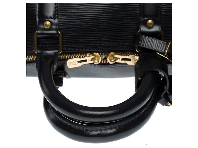 Louis Vuitton Borsa da viaggio Keepall 45 in pelle Epi nera -101171 Nero - vista 9