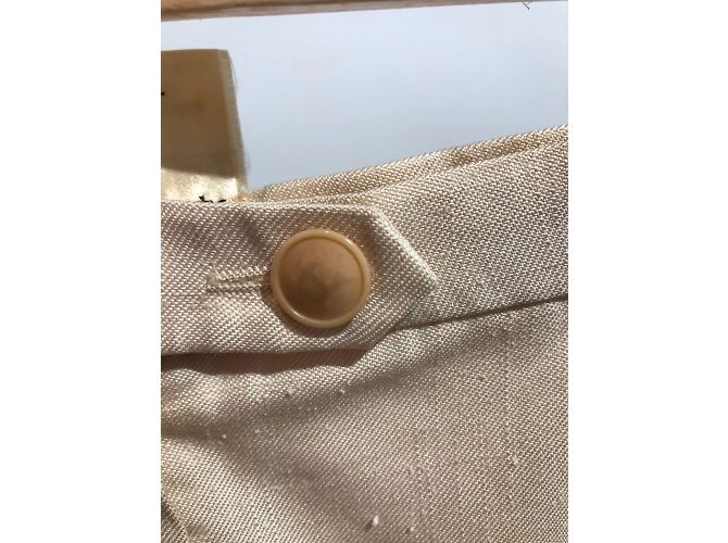 Hermès Pantalones HERMES T.International L Lino Beige - vista 2