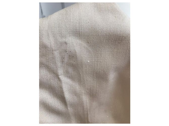 Hermès Pantalones HERMES T.International L Lino Beige - vista 7