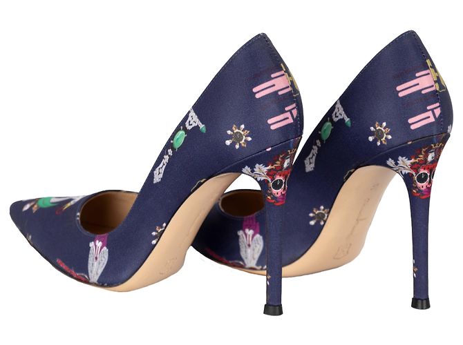 Décolleté Gianvito Rossi in seta stampata Multicolore - vista 3