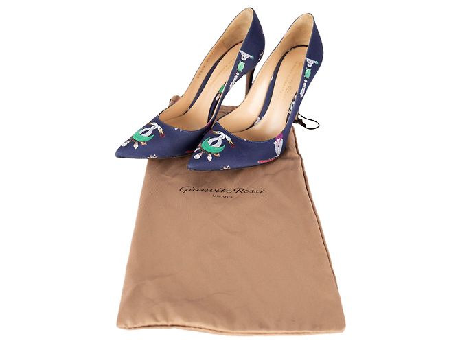Décolleté Gianvito Rossi in seta stampata Multicolore - vista 7