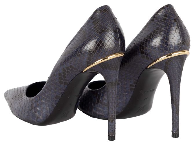 Décolleté Eyeline in pelle di serpente Louis Vuitton Porpora - vista 3