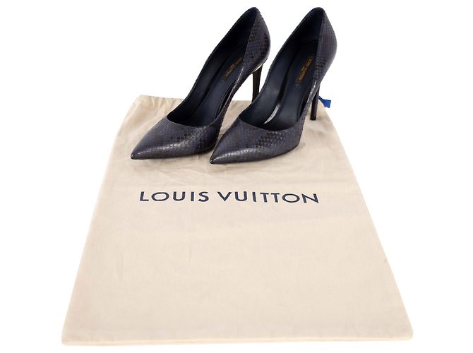Décolleté Eyeline in pelle di serpente Louis Vuitton Porpora - vista 7
