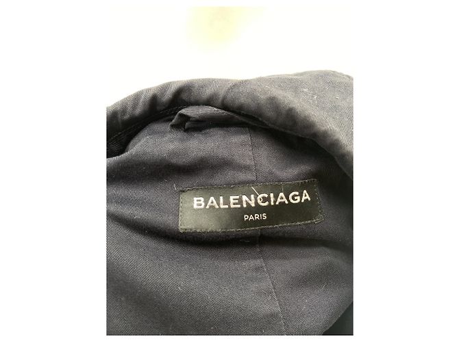 Balenciaga Mäntel T.FR 46 Polyester Marineblau - Ansicht 5