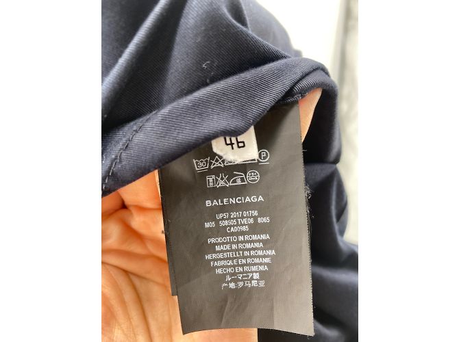 Balenciaga Mäntel T.FR 46 Polyester Marineblau - Ansicht 6
