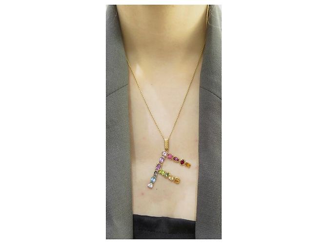 DOLCE & GABBANA COLLANA PENDENTE F CHARM ARCOBALENO T50 collana in oro giallo - vista 17