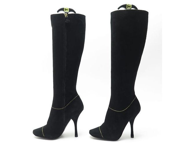 NEUE LOUIS VUITTON MINIMALISA STIEFEL 36 SCHWARZES WILDLEDER + STIEFEL SCHUHE BOX - Ansicht 2