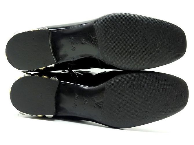 BOTINES PLANOS LOUIS VUITTON SESENTA 40 Botines de charol Negro - vista 3
