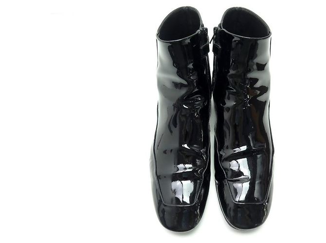BOTINES PLANOS LOUIS VUITTON SESENTA 40 Botines de charol Negro - vista 5