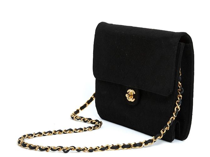 Timeless Chanel Maglia spalla classica nera incontaminata Nero Gold hardware - vista 4
