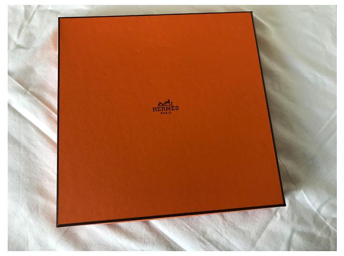 Constance Hermès Fular de seda Au plus de Dru Negro Naranja Bronce - vista 15