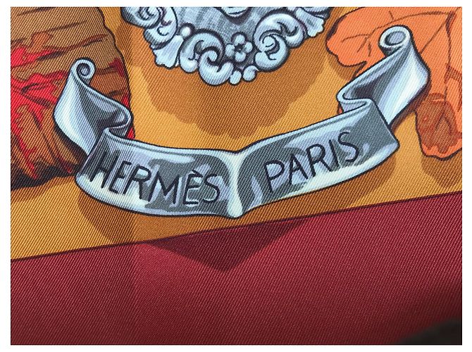 Constance Hermès Fular de seda Au plus de Dru Negro Naranja Bronce - vista 2
