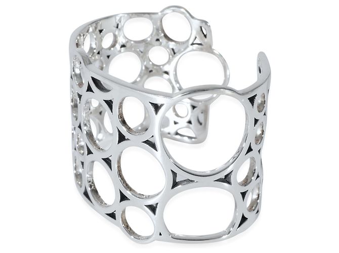 Georg Jensen Regitze Overgaard #466  Bracciale Cerchi Aperti in Argento 925 Metallico - vista 3