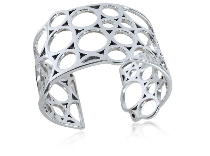 Georg Jensen Regitze Overgaard #466  Bracciale Cerchi Aperti in Argento 925 Metallico - vista 4
