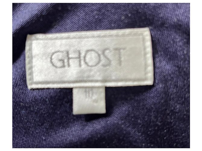 Ghost London Vestido Ghost de jersey de seda en azul oscuro - vista 4