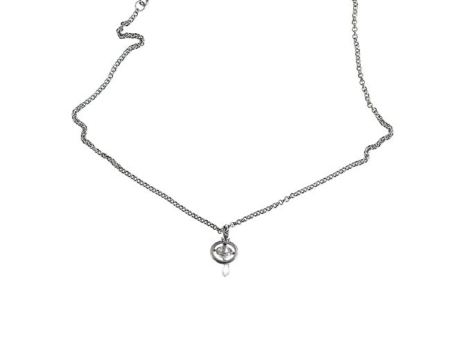Collana Vivienne Westwood Orb Crystal Drop Argento - vista 2
