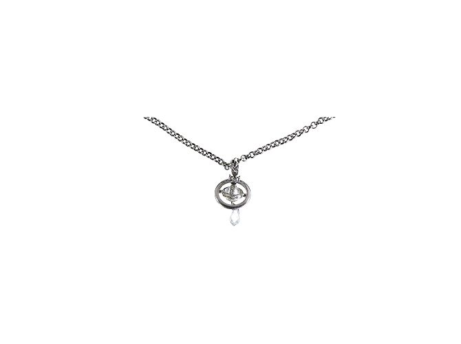 Collana Vivienne Westwood Orb Crystal Drop Argento - vista 3