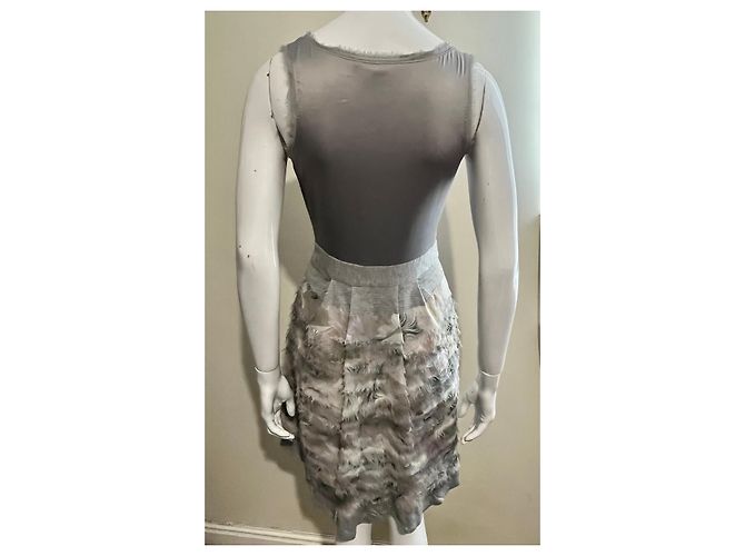 Diane Von Furstenberg Dancer Seidenkleid grau Silber - Ansicht 2