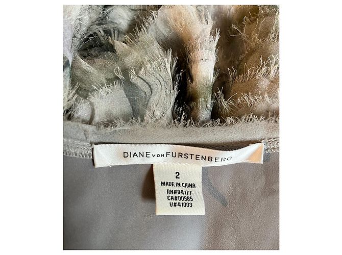 Diane Von Furstenberg Dancer Seidenkleid grau Silber - Ansicht 5