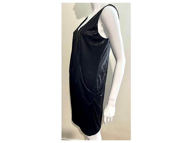 Diane Von Furstenberg Vestido Lesley vintage negro metalizado de DvF Metálico - vista 3