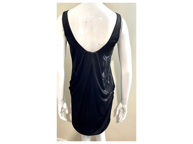 Diane Von Furstenberg Vestido Lesley vintage negro metalizado de DvF Metálico - vista 4