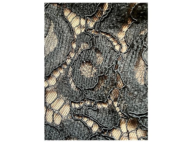 Spitzen-Illusionskleid von Vera Wang Schwarz - Ansicht 5