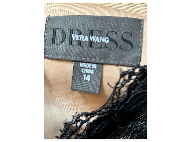 Spitzen-Illusionskleid von Vera Wang Schwarz - Ansicht 6