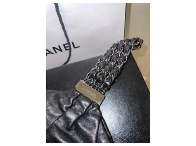 Borsa Chanel in pelle nera con logo Nero - vista 2
