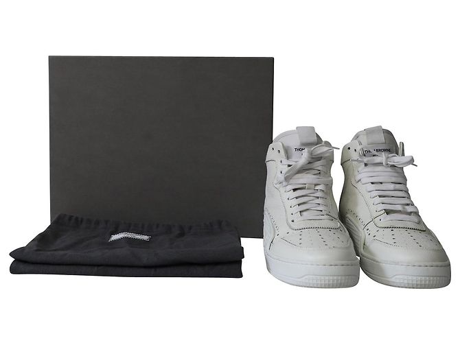 Tênis Thom Browne Tênis Cano Alto em Couro Branco - vista 16