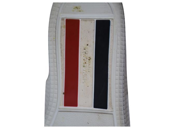 Tênis Thom Browne Tênis Cano Alto em Couro Branco - vista 5