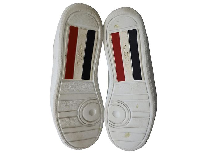 Tênis Thom Browne Tênis Cano Alto em Couro Branco - vista 6