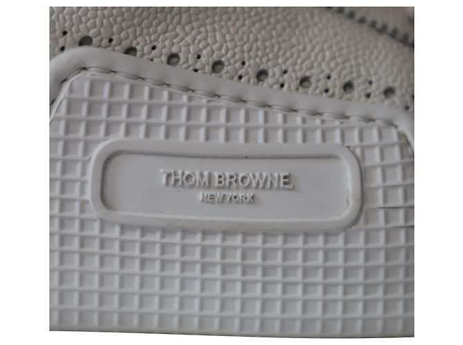 Tênis Thom Browne Tênis Cano Alto em Couro Branco - vista 7