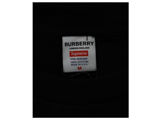 Burberry x Supreme Logo Basic Tee in Black Cotton - view 3