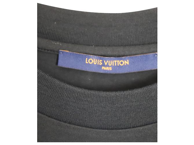 T-shirt in rilievo Louis Vuitton LV in cotone nero - vista 3