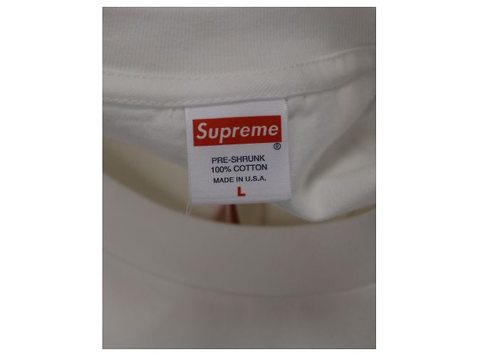 Camiseta Supreme x Takashi Murakami Relief Box Logo em algodão branco - vista 3