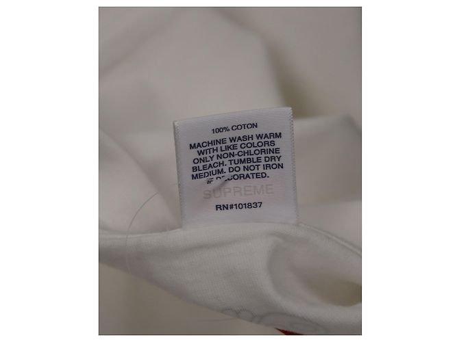 Camiseta Supreme x Takashi Murakami Relief Box Logo em algodão branco - vista 4