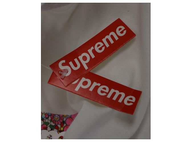 Camiseta Supreme x Takashi Murakami Relief Box Logo em algodão branco - vista 5