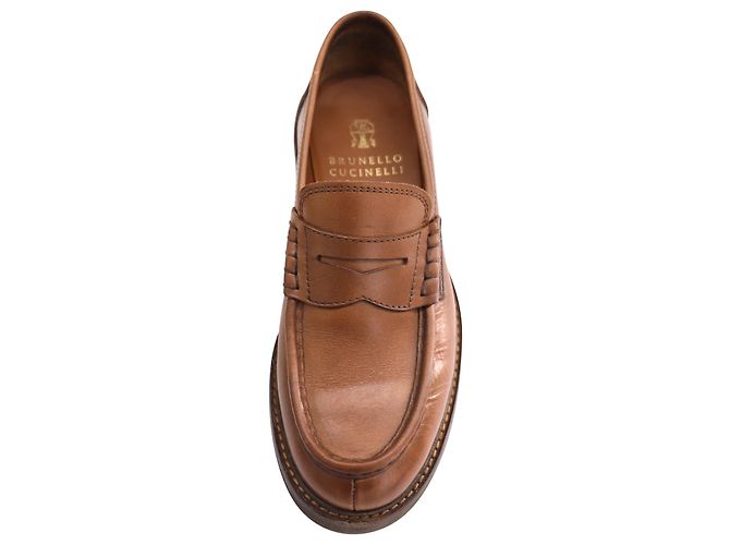 Brunello Cucinelli Mocassini in Pelle Marrone - vista 7