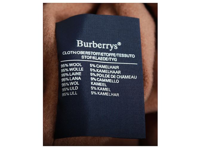 Trench coat foderato Burberry in lana kaki Verde Cachi - vista 5
