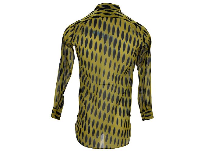 Camisa estampada Dries Van Noten de algodón estampado amarillo - vista 3