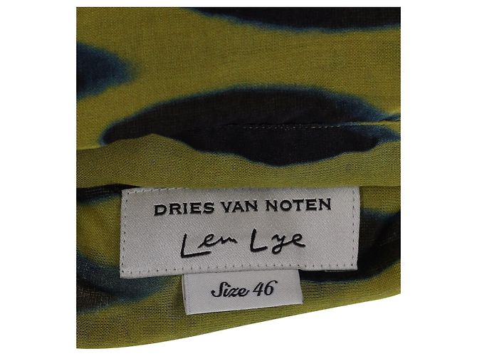 Camisa estampada Dries Van Noten de algodón estampado amarillo - vista 4