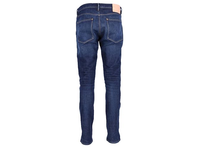 Jeans Acne Studios Max Slim Fit in denim di cotone blu scuro - vista 3