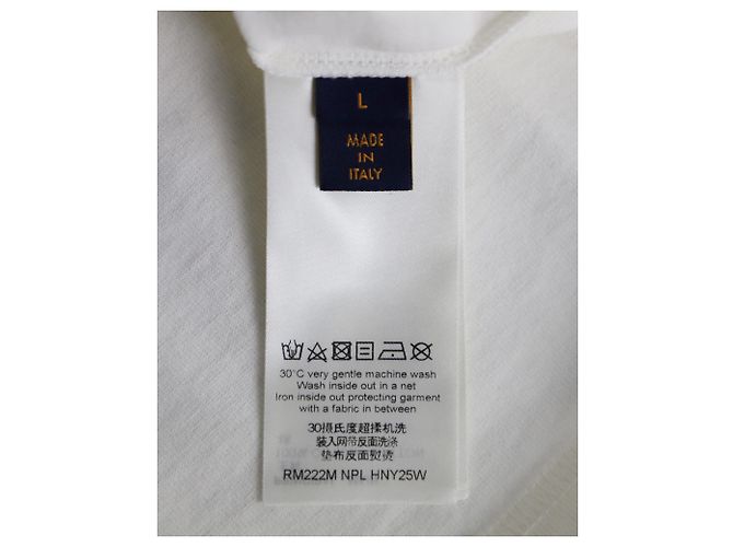 Twist Louis Vuitton 3T-shirt D LV Graffiti ricamata in cotone bianco - vista 5