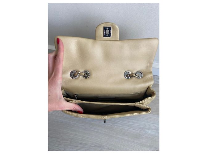 Timeless Borsa a mano Chanel Classic Beige Oro Pelle D'oro - vista 7