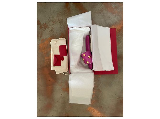 Sandali Valentino Rockstud fucsia in pelle Fuschia - vista 2
