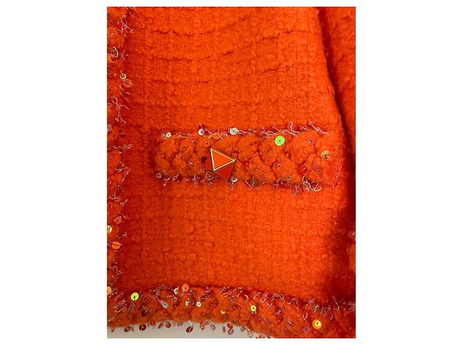 Valentino Orange Wool Jacket with Sequins - view 3