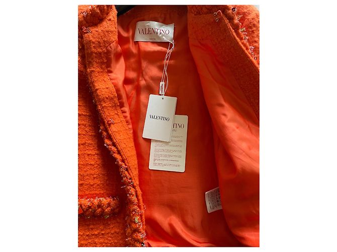 Valentino Orange Wool Jacket with Sequins - view 7